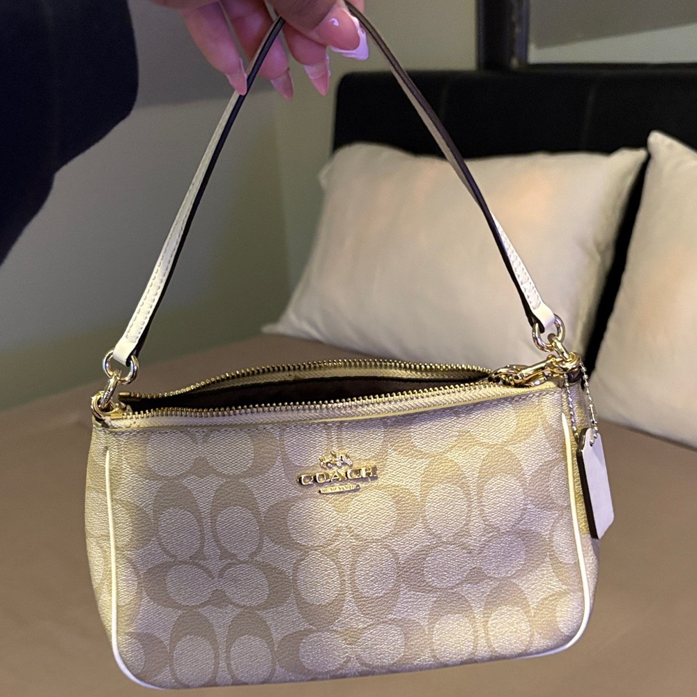 Coach Light Tan Signature Shoulder Bag